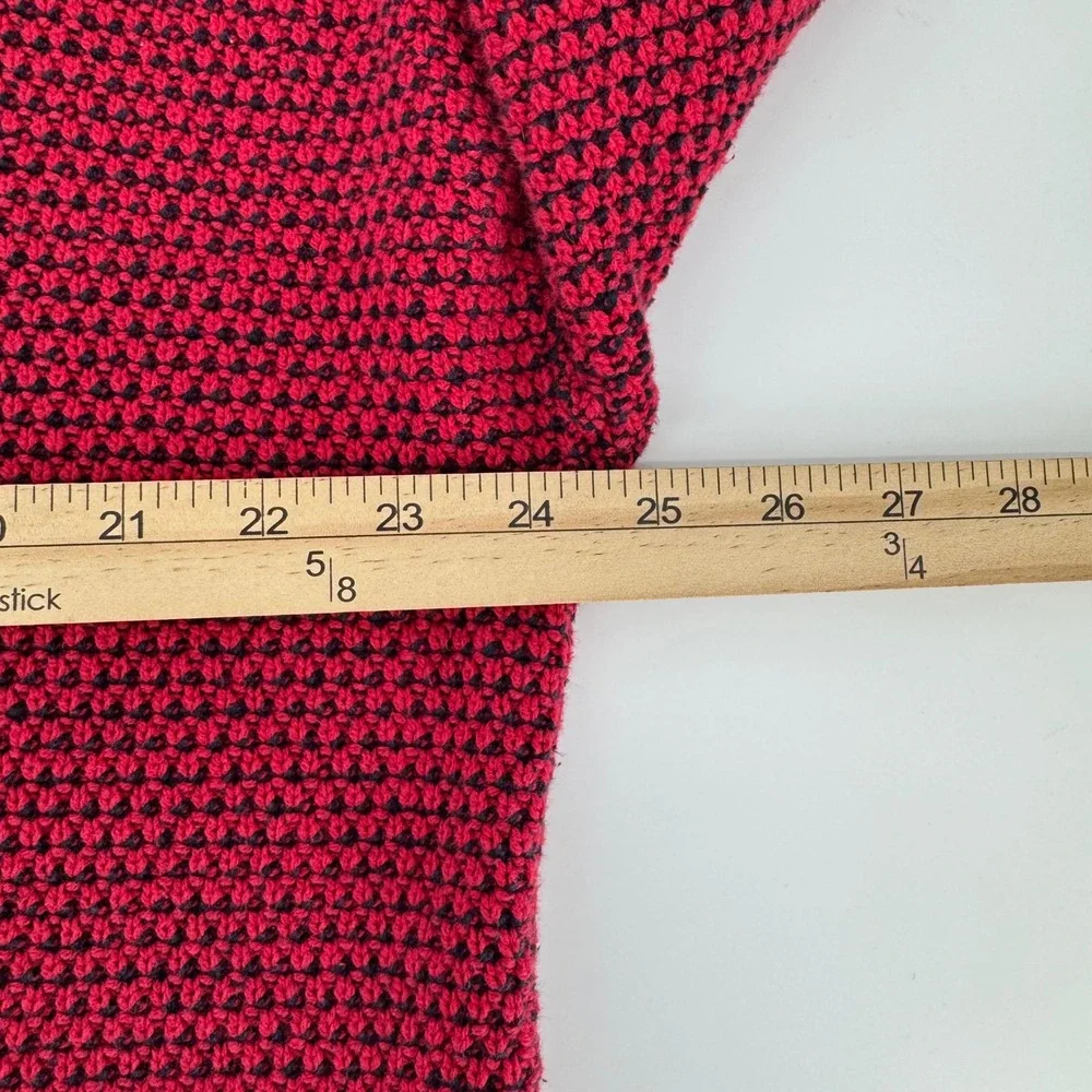 Peconic‎ Bay Traders Men's Large Red Chunky Knit Henley Sweater Made USA